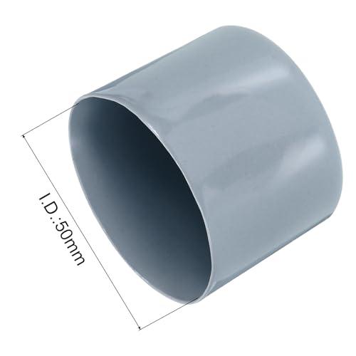 Image of uxcell 4pcs Rubber End Caps 50mm ID Vinyl Round Tube Bolt Cap Cover Screw Thread Protectors Grey, 40mm Height