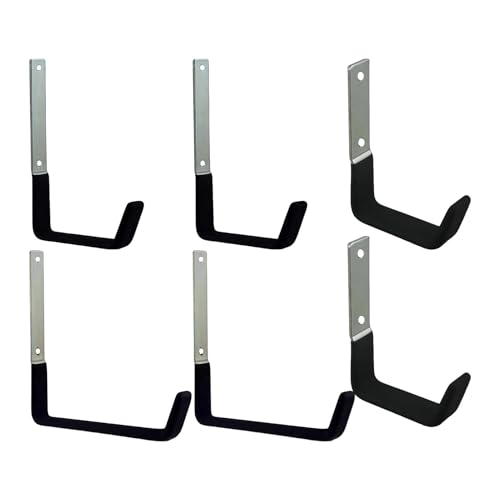 Ganchos para objetos pesados – Ganchos de pared de garaje, ganchos de pared resistentes, ganchos para cobertizos, 6 ganchos de utilidad, ganchos de garaje, ganchos para herramientas para colgar en la