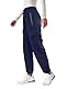 Friptspyg Outdoor Hosen Cargohose Damen Leichter Trekkinghose Wanderhose Schnelltrocken Wasserdicht Einstellgurt Sportlich Jogginghose mit Taschen,Marineblau L
