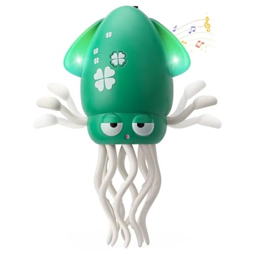 Image of JZUVNEZ Interactive Dancing Octopus Baby Toy, Electric Crawling Tummy Time Toy,Rechargeable Music Sensory Toy Dancing Squid for Boys,Girls, Great Gifts for Birthday,Christmas(Green)