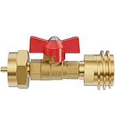 Rushare Upgraded 1lb Propane Tank Adapter with Valve, Propane Adapter 20lb to 1lb Converter, Hook...