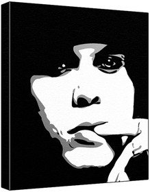 Ville Valo (100% Original Painting. Not A Print ) Acrylic Paint On Deep Framed Canvas (60 x 50 x 1.8 cm) 3-Colour Black/Grey/White-image-16