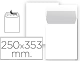 Tamaño: 250 X 353 Mm Sobre bolsa blanco folio prolongado 250x353 mm tira de silicona paquete de 25 unidades.