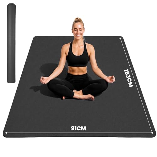 Stepwaver TPE Large Yoga Mat 183x91×0.6cm Non-Slip Large Exercise Mat