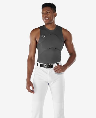 EvoShield Mens Sleeveless Chest Guard Shirt - Charcoal Medium