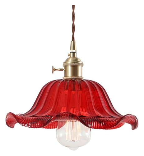 Suspension luminaire fleur rouge pour éclairer votre salle à manger