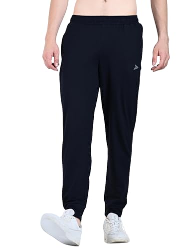 Image of FITINC Soft Cotton Joggers for Men | Regular Fit Summer Jogger for Gym, Running, Walking, Training with Zipper Pockets & Cuffed Ankles for Casual Outings