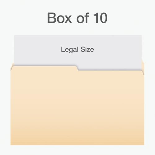 Pendaflex File Folders, Legal Size, 1/2 Cut Tab, Manila, Durable Paper Construction, Reversible Design, 10-Pack, for Office or Home Filing Organization image 5