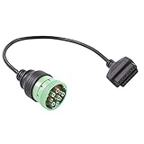 Dalagoo J1939 9 Pin to OBD2 Adapter Cable SAE J1939 Type 2 Green Deutsch Connector Female to 16 Pin OBDII Female Connector Cable for Truck Diagnostics