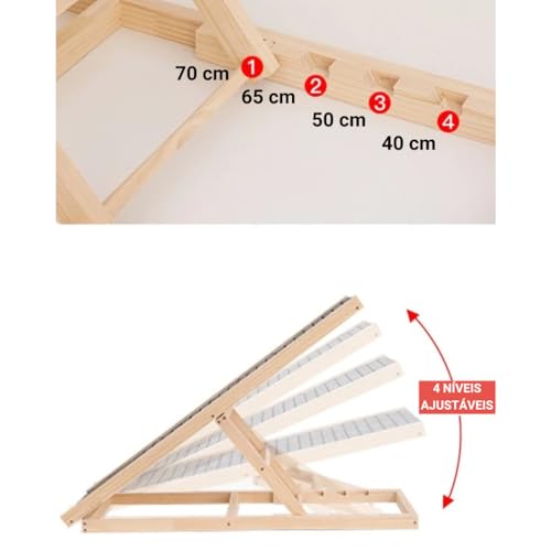 Rampa Pet Cachorro Antiderrapante 4 Níveis Regulável 70 Cm