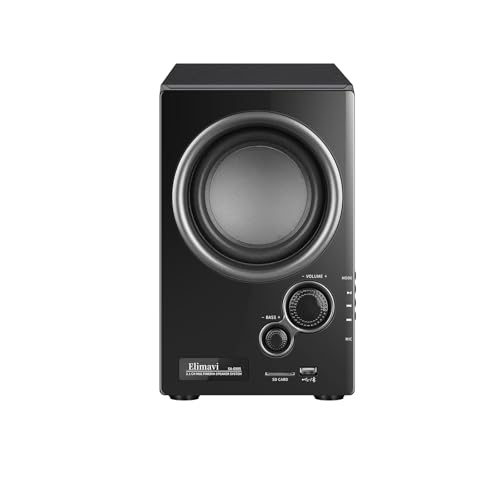 Elimavi 5.1 Surround Sound System with 5.5'' Subwoofer Stereo System for Home with 2.5'' Midrange Home Theater Speakers, Home Speaker System with 3.5-RCA/USB/Wireless/AUX Audio Inputs