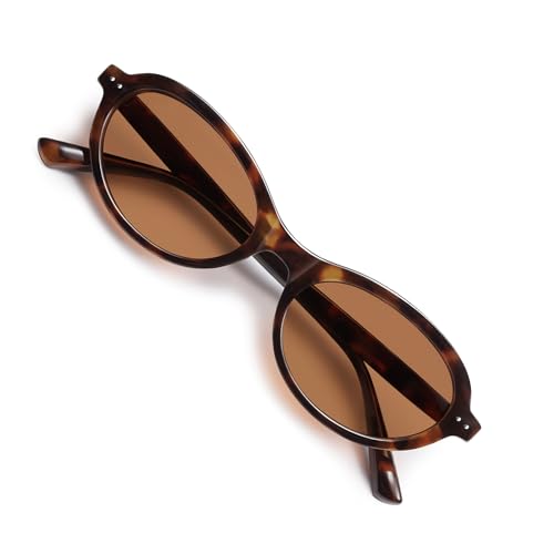 Image of VANLINKER Trendy Oval Polarized Sunglasses for Women Men Small 90s Style Retro Cat Eye Frame Narrow Sleek Design VL9847