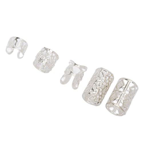 Vikings Hair Jewelry, Norse Runes Braids Tube Beads Dreadlocks, Various Shapes & Sizes, Easy to Use, Lightweight and (Silver)
