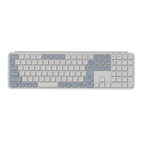 【国内正規品】Keychron B6 Pro ウルトラスリム ワイヤレスキーボード、フルサイズ、テンキー付、ZMKカスタマイズ、シザースイッチ、2.4 GHz/Bluetooth 5.2/有線接続、ロングバッテリーライフ、Mac Windows Linux対応 (レトロブルー, JISレイアウト)