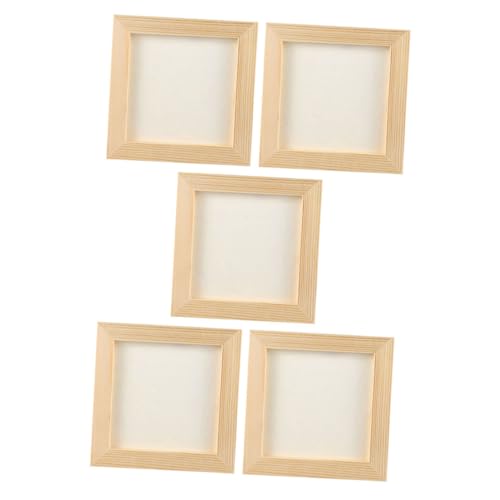 ifundom Craft Picture Frames for Children Diy Blank Wooden Photo Frames 5 Pack