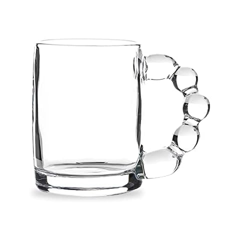 HolaJia 320 ml Kaffeetasse aus Glas, schöner Perlengriff, niedliche Tassen, Glaswaren für Tee, Cappuccino, Latte, Müsli, Joghurt, Milch, Geburtstag, Mutter Cover