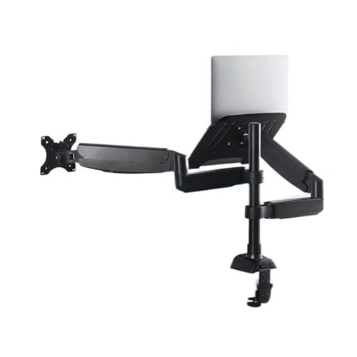 Dual Screen Pneumatic support de table à pince rotatif pour libérer l'espace de votre bureau