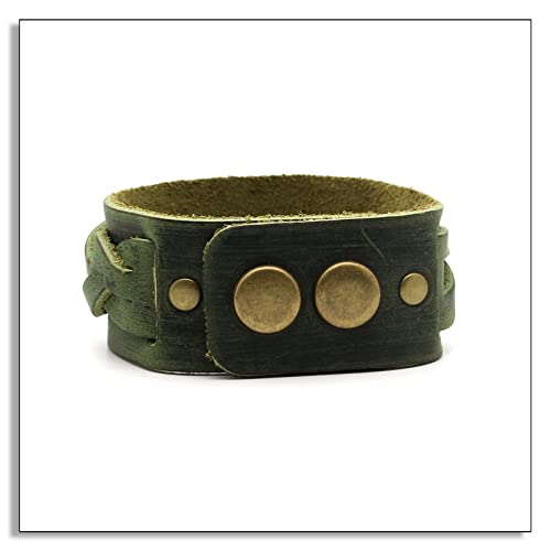 Punk Rock Braided Wide Leather Bracelet Adjustable Cuff Bracelet3