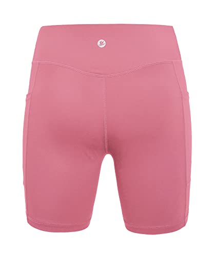 Image of DEVOROPA Girls 5 inch Spandex Volleyball Shorts Stretch Youth Athletic Gymnastics Shorts Kid Yoga Dance Compression Shorts Pocket