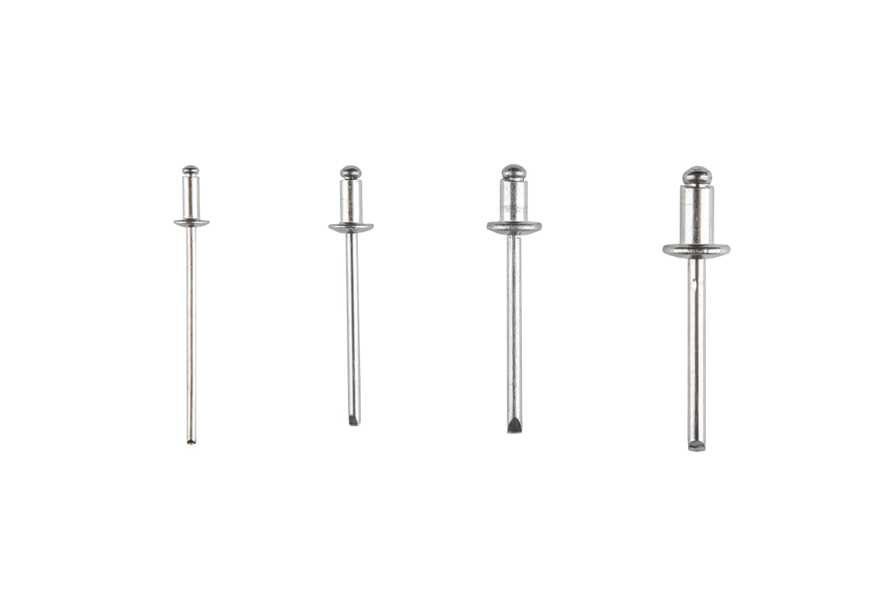 Nietzange Nietenzange Set Blindnietenzange mit 80 Nieten 4 Größen 2.4 mm 3.2 mm 4.0 mm 4.8 mm Blindnietzange Handnietzange Popnietenzange für Möbel Metall Leder Holz Kunststoffe