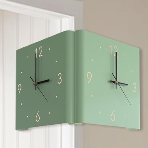 Horloge murale d'angle double face unique et lumineuse pour chambre - 6
