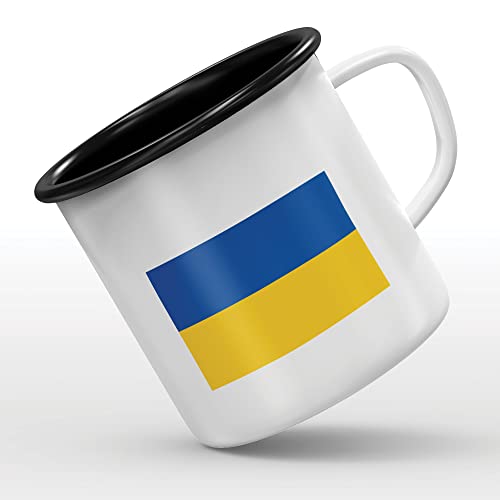 Mygoodprice MUG tasse émaillée au motif Drapeau Ukraine