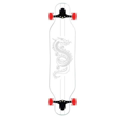 40  Ghost Platypus Clear Longboard with Dragon Design