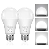 3 Way Light Bulbs 40 70 100W Incandescent Equivalent, 4/8/12W LED Dimmable A19 Three Way Light Bulbs, Daylight White 5000K 3 Way Light Bulb, 2-Pack E26 Medium Base 3 Way Bulb for Reading, Living Room