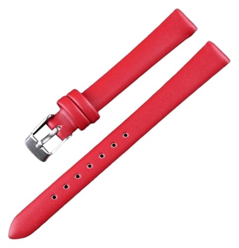 Bracelet montre vert 12 mm en cuir hypoallergénique respectueux de la peau