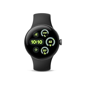 Google Pixel Watch 3 (41mm) Latest Model – Android Smartwatch, Heart Rate Tracking, Fitbit Advanced Running, Fitness Insights, 24-Hour Battery – Matte Black Aluminum Case – Obsidian Band – Wi-Fi