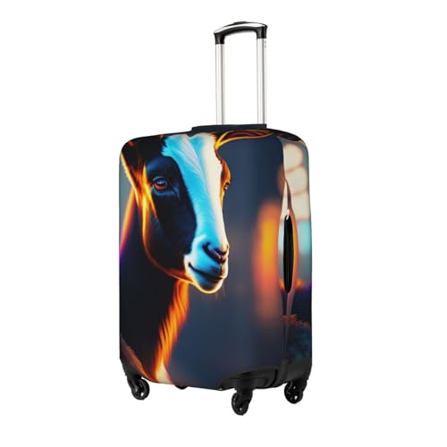 Ultra realistic cyberpunk goat Large Luggage Suitcase Cover.The cover does not include the suitcase itself2