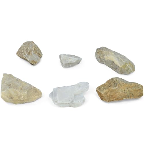 Image of EISCO 6PK Raw Fine White Marble, Metamorphic Rock Specimens - Approx. 1 inch - Geologist Selected & Hand Processed - Great for Science Classrooms - Class Pack