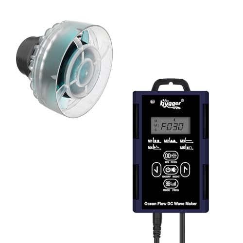 hygger Mini Wave Maker For Aquarium, Ultra-quiet Transparent Wavemaker With Controller, Adjustable Flow Magnetic DC 12V 850GPH Powerhead, Circulation Pump For 20-80allon Freshwater Coral Reef Tank