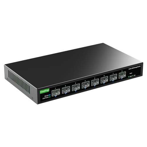 Image of 8 Port 10Gb SFP+ Switch, Smart Web Managed Network Switch for Home, Lab | 10G Fiber Switch Managed with Link Aggregation /QoS /VLAN /DHCP Client | Metal Housing | Fanless