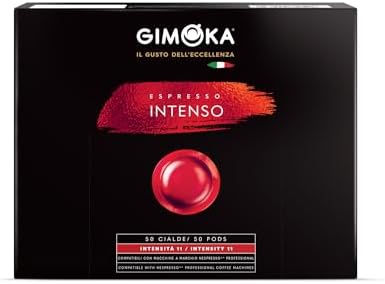 Gimoka Kaffeekapseln Espresso Intenso, Intensität 11-50 Kaffeepads - Kompatibel mit Nespresso* Professional Maschine Zenius und Gemini - Hergestellt in Italien