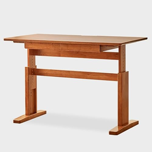 Wood Standing Desk Adjustable Height Ergonomic Office Desk Solid Wood Slide Rail Home Workstation 120x60cm 47 2x23 6in