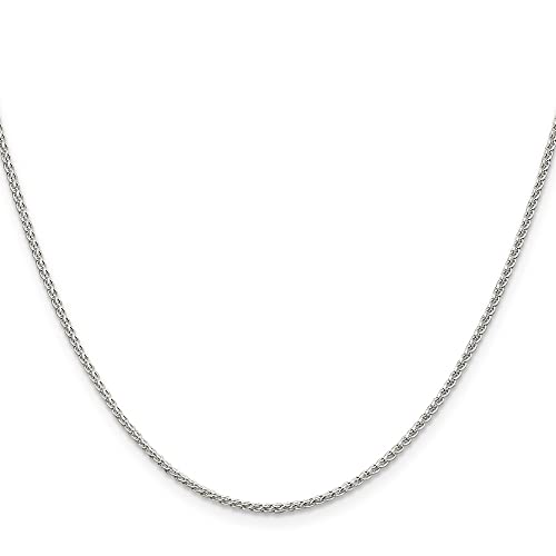 IceCarats 925 Sterling Silver 1.5mm Round Spiga Wheat Link Chain Necklace