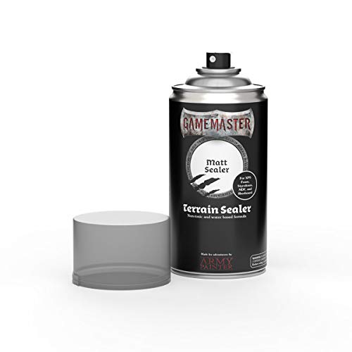 The Army Painter GameMaster - Terrain Sealer: Matt Sealer, (10 Ounce) - Matte Spray Paint Primer with Matte Filler Primer for Crafts, Dungeon Dragon Terrain Tiles, & Tabletop Wargaming Scenery.