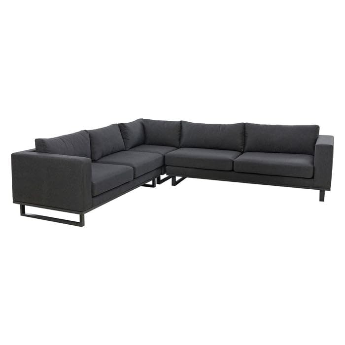 OUTLIV. Sofa Miami Ecklounge, 290x290cm, mit Kissen, Anthrazit/Sooty