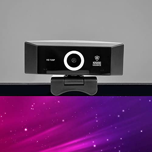 Webcam HD 720P Foco Manual, Tripé e Porteção de Lente - KE-WBM720P, Kross Elegance, Preto