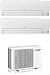 Mitsubishi MSZ-HR Klimaanlage Dual Split, 9000 + 9000 BTU, Inverter, Energieklasse A++/A+