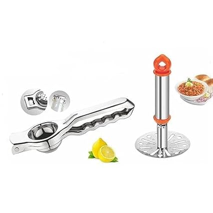 Stainless Steel Whisk and Leman stenar, Set of 2, Silver paw bhaji mesar Strong Products