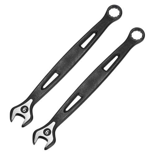 Image of sourcing map 2pcs Combination Wrench 9mm Metric Extra Long 12-Point Box and Open End Carbon Steel Double Ended Industrial Grade Spanner for Automotive Furniture Machinery DIY Repair, Black