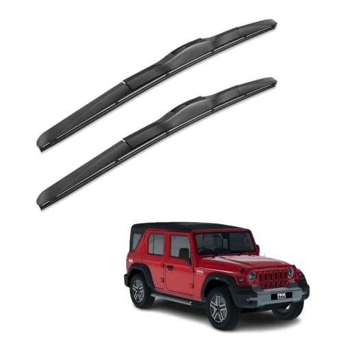 Image of Oshotto Frameless (O.E.M Type) Wiper Blades Compatible with Mahindra Thar Roxx (14 inch / 14 inch)