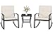 Walsunny 3 Pieces Patio Set Outdoor Wicker Patio Furniture Sets Modern Rocking Bistro Set Rattan Chair Conversation Sets with Coffee Table (Black)