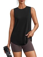 PINSPARK Sport Shirt Damen Ärmelloses Sporttop Sommer UPF 50+ Sonnenschutz Shirt Outdoor Schnelltrocknend Fitness Top Atmungsaktiv Sport Tank Top Lässig Tops Schwarz L