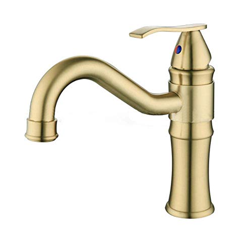 Robinet mitigeur pour lavabo anti-traces fini les taches d'eau sur l'or brossé