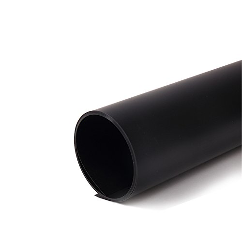 Elviros 24x43in [60x110cm] Seamless Water-Proof PVC Backdrop Background Paper for Photo Video Photography Studio - Black