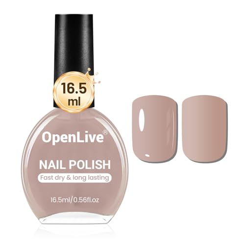 OpenLive 16.5ml Light Brown Nail Polish Large Volume Quick Dry Nail Polish, Long Lasting Shine,...