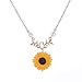 856store New Fashion Women Jewelry Decor Elegant Fake Pearl Sunflower Pendant Chain Necklace - Golden